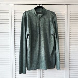 Lululemon Men's Size Large Quarter Zip Pullover in Green Blue